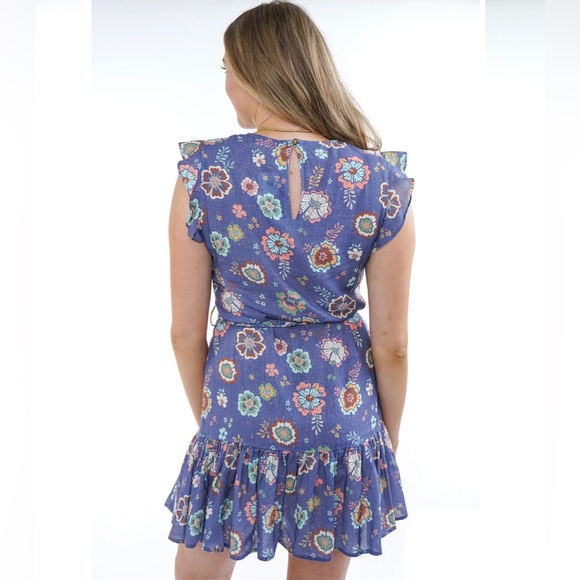 New Marine Layer Laney Mini Dress Marlin Hibiscus Floral size L - Picture 4 of 14
